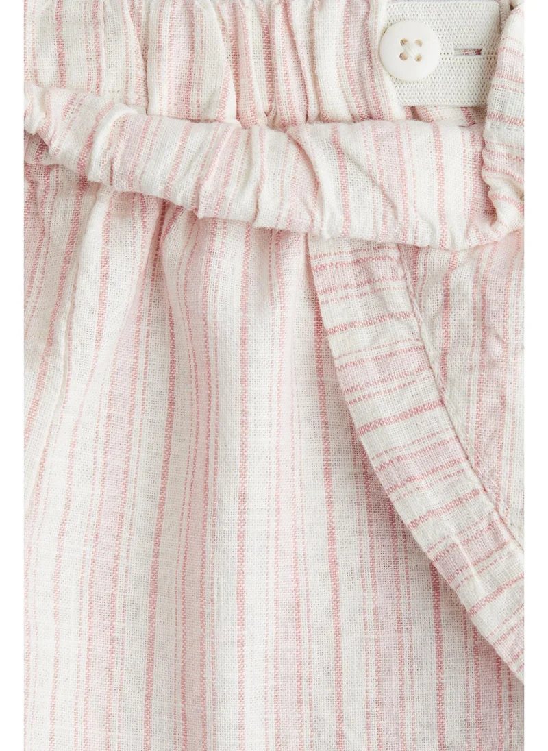 H&M Frilled linen-blend shorts