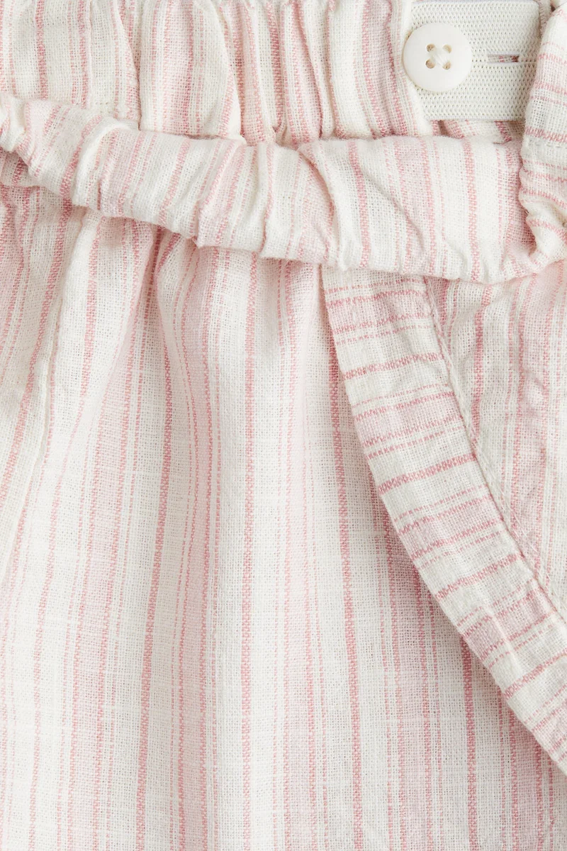 H&M Frilled linen-blend shorts