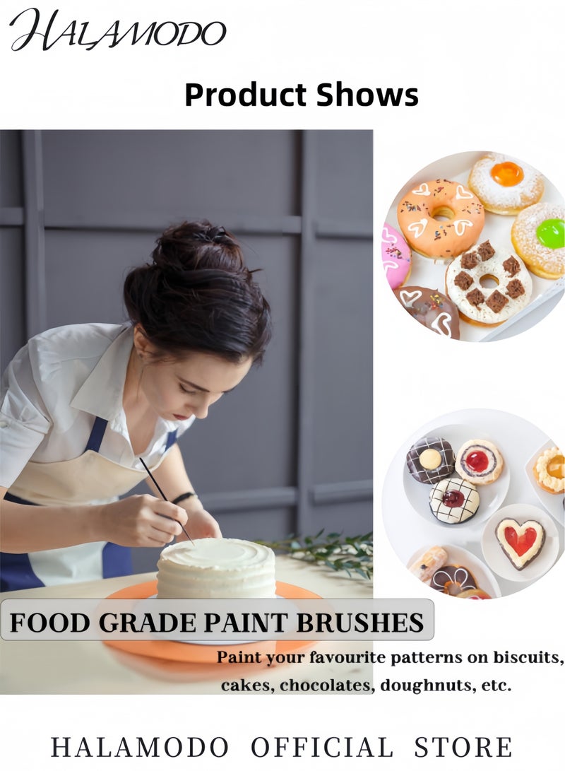HALAMODO 15PCS Nail Art Pen Set Cake Painting Brushes Decorating Brushes Food Paint Brush Multiple Function Fondant Sugar DIY Tools Set Icing & Pastry Brush for Baking - Image 2