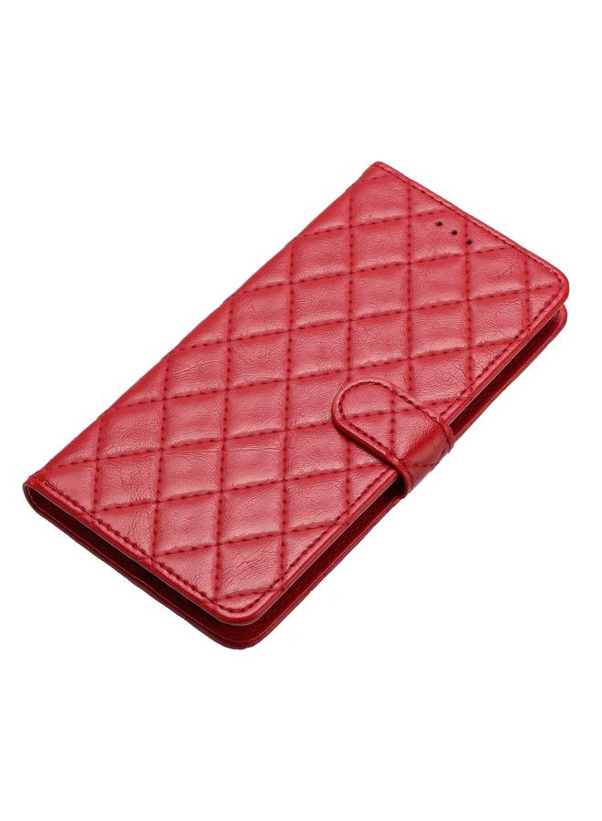 اس-توب جراب هاتف من الجلد بتصميم شبكي معيني لهاتف iPhone 16 Pro Max - Image 5