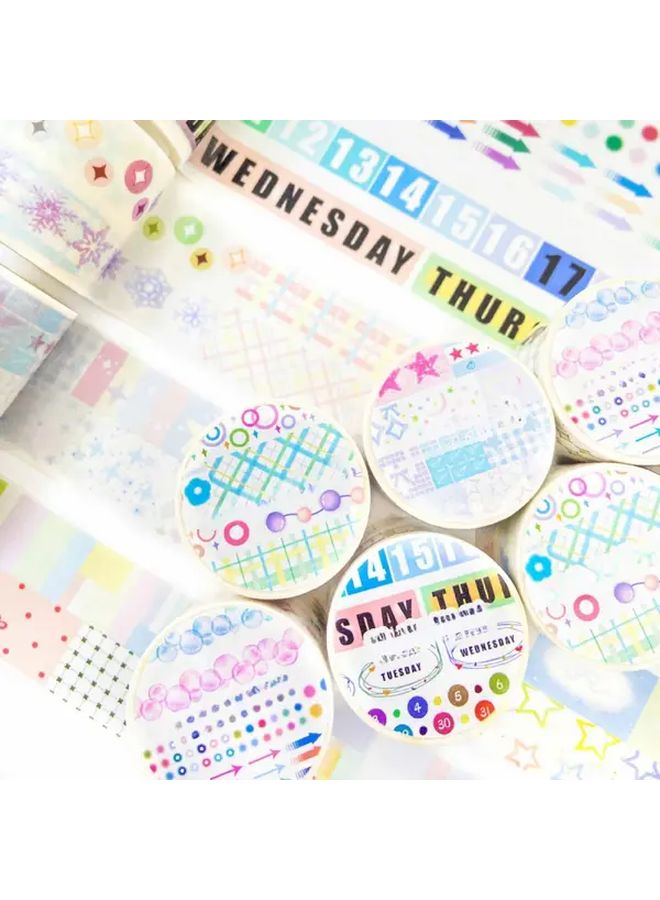 Creative Digital Grid Collage Tape Arrow Collage Roll With Colorful Designs For Journals Planners Scrapbooking And Creative Projects Durable Adhesive Playful Style - Image 5