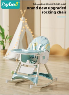 Bybeo Baby High Chair for Toddlers, Foldable Children Highchairs, Kids Dining Chair, Infant Feeding Booster Seat, Babies Rocker with Footrest, Backrest, 4 Wheels and Removable Tray  - Image 4