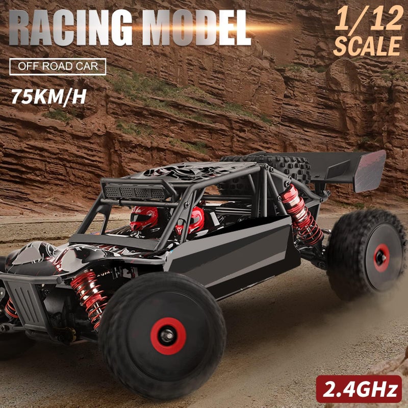 GoolRC سيارة GoolRC WLtoys 124016 V2 RC، سيارة تحكم عن بعد مقياس 1:12، شاحنة سباق عالية السرعة 4WD بسرعة 75 كم/س، شاحنة RC لجميع التضاريس 2.4GHz مع محرك بلا فرش وهيكل معدني للبالغين - Image 3