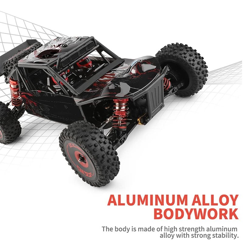 GoolRC سيارة GoolRC WLtoys 124016 V2 RC، سيارة تحكم عن بعد مقياس 1:12، شاحنة سباق عالية السرعة 4WD بسرعة 75 كم/س، شاحنة RC لجميع التضاريس 2.4GHz مع محرك بلا فرش وهيكل معدني للبالغين - Image 5