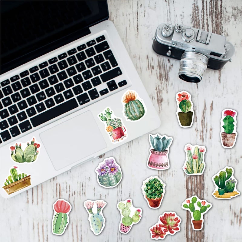 MAXLEAF 100PCS Vintage Green Plants Cactus Adhesive Stickers for Decoration Planner Phone Case Scrapbook Kids Helmets (Green Cactus) - Image 5