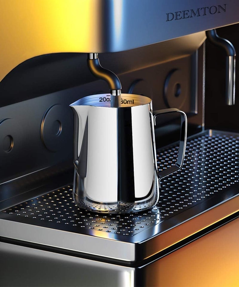 DEEMTON Milk Frothing Pitcher, Stainless Steel Latte Art Creamer Cup The Best Milk Frother Steamer Cup Stainless Steel Coffee Milk Frothing Cup,Coffee Steaming Pitcher 20oz/500ml (20 oz) - Image 3