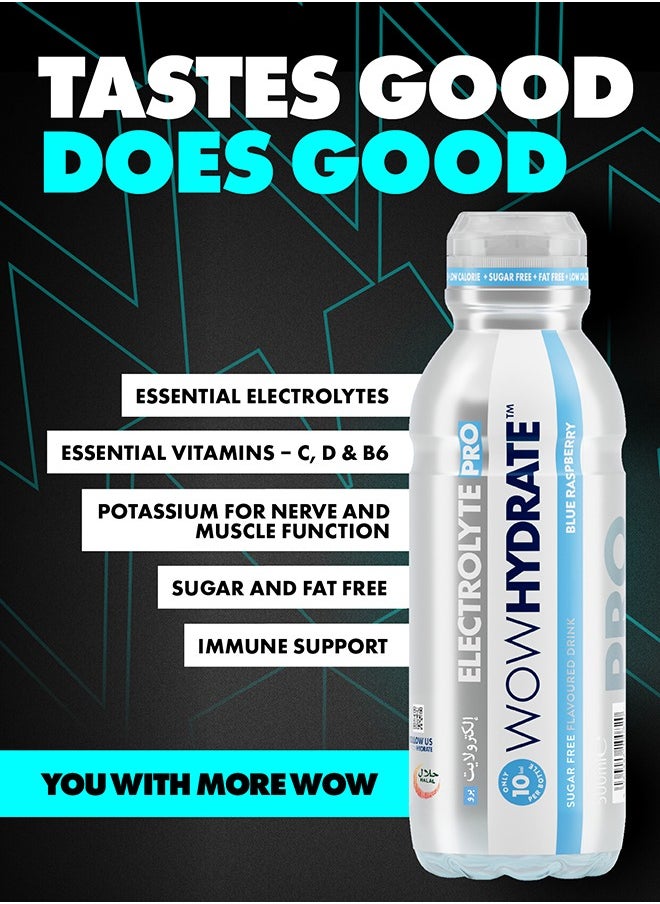 WOW Hydrate Electrolyte Pro And Vitamin Water Blue Raspberry 500 ML  - Image 2