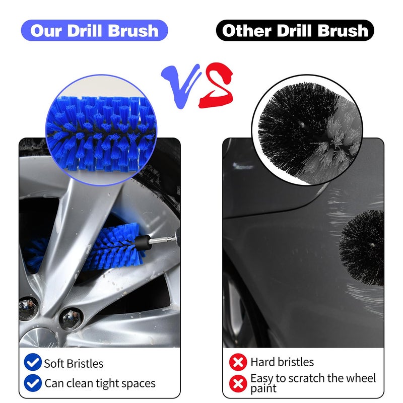 DkOvn Drill Brush for Car Wheel and Bottle, Highly Dense and Durable Car Cleaning Brush for Wheels, Rims, Engines, Exhaust, Bottle - Image 3