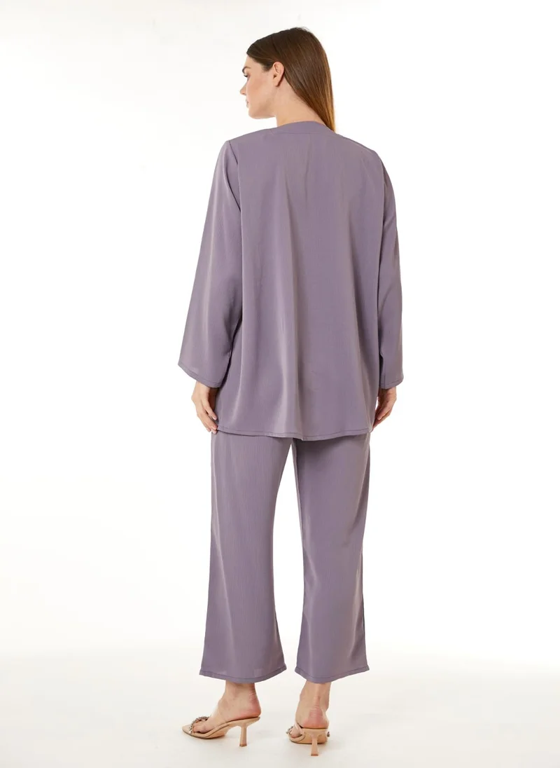 مويستريت Purple Zoom Top and Pants Set