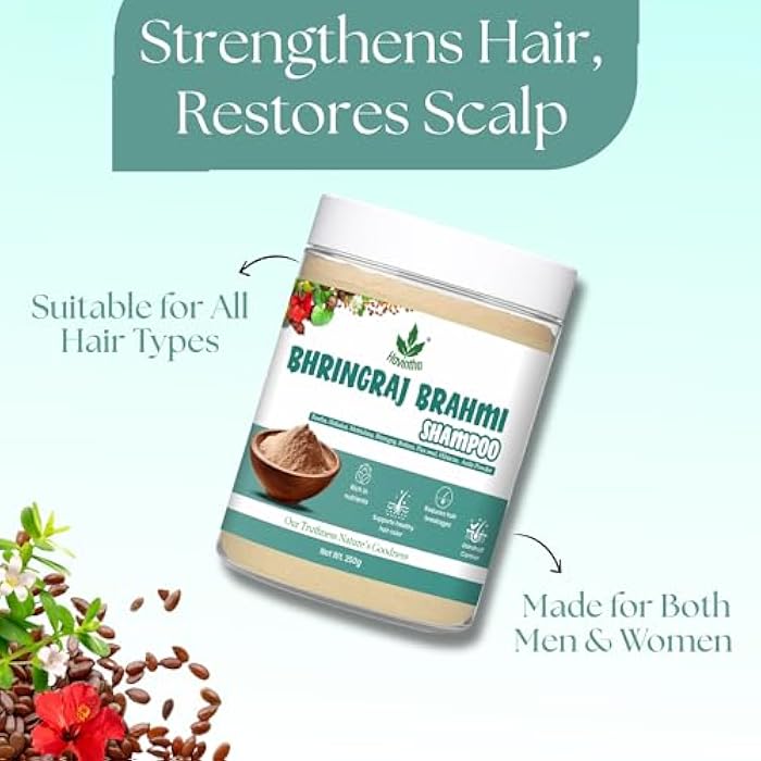 Havintha Natural Shampoo for Hair with Amla Reetha Shikakai Methidana Hibiscus Bhringraj Brahmi and Flax Seed Powder, 250gm - Image 4