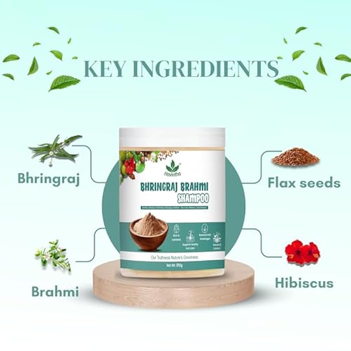 Havintha Natural Shampoo for Hair with Amla Reetha Shikakai Methidana Hibiscus Bhringraj Brahmi and Flax Seed Powder, 250gm - Image 5