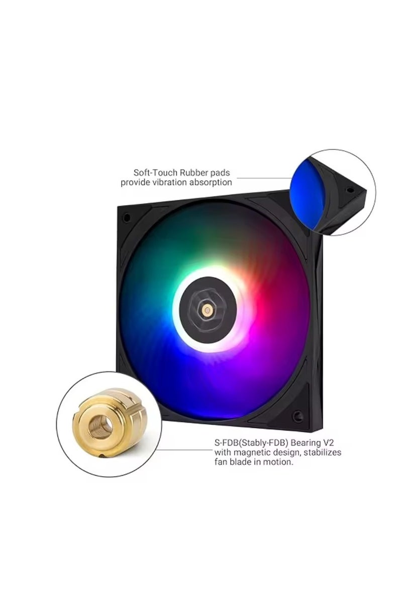 Thermalright Thermalright TL-H12015B-S CPU ARGB Fan,Computer Case Cooling Quiet, 1900RPM High Speed,15mm Slimline Cooler for CPU Cooling and Chassis,Black, 120mm PC Cooler Fan(TL-H12015B-S) - Image 2