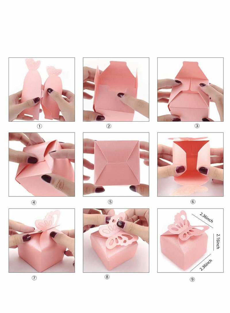 60 قطعة فراشة هدية مربع ، مربع حلوى الفراشة تزيين حفل زفاف عيد ميلاد الفراشة الصغيرة هدية مربع حفلة الخطوبة ، حفلة عيد ميلاد - Image 5