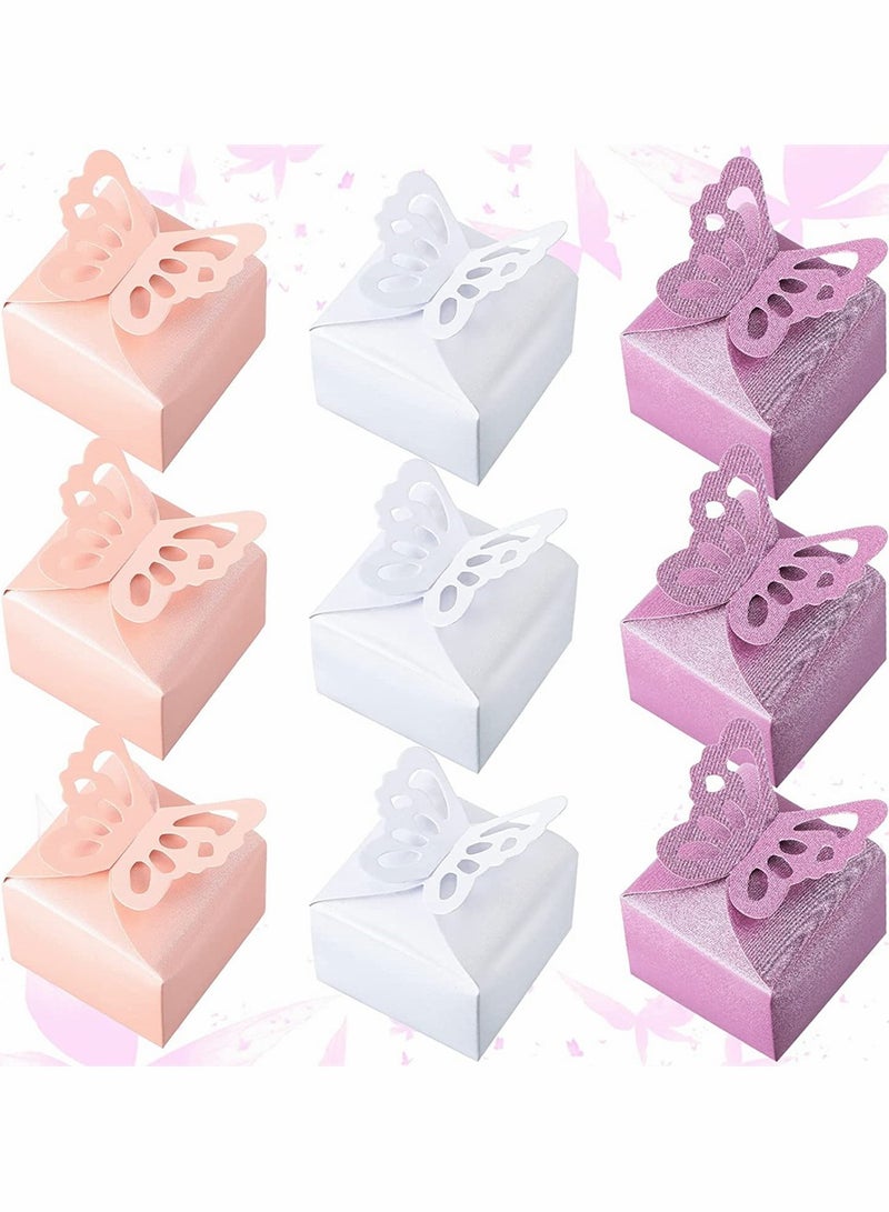 60 قطعة فراشة هدية مربع ، مربع حلوى الفراشة تزيين حفل زفاف عيد ميلاد الفراشة الصغيرة هدية مربع حفلة الخطوبة ، حفلة عيد ميلاد - Image 1
