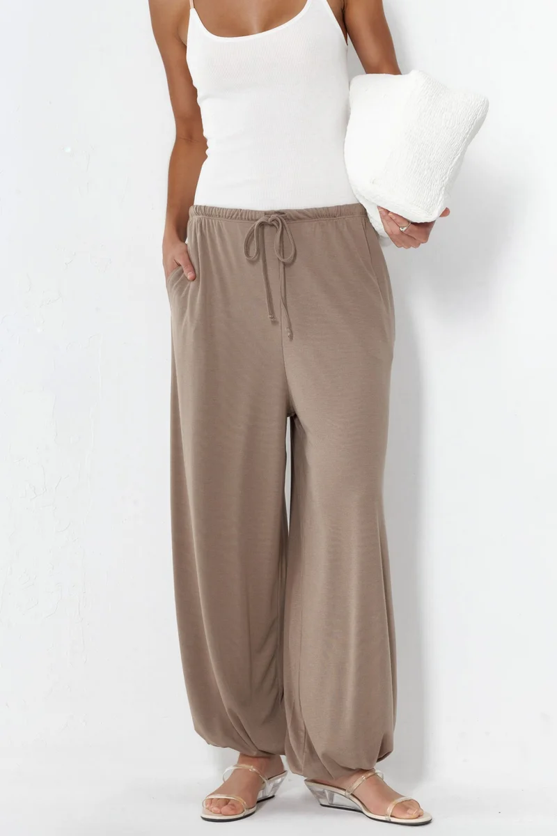 BUSEM Women's Long Elastic Waist Jogger Pants
