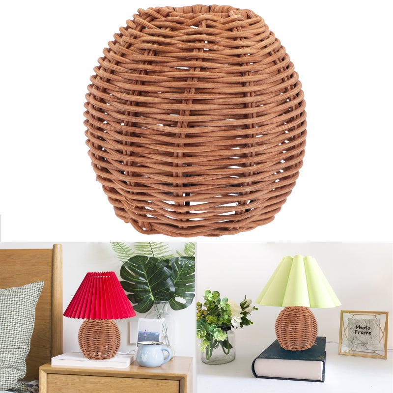 Japanese Style Rattan Hanging Lamp Shade Weave Light Shade Counter Lamp Base - Image 1