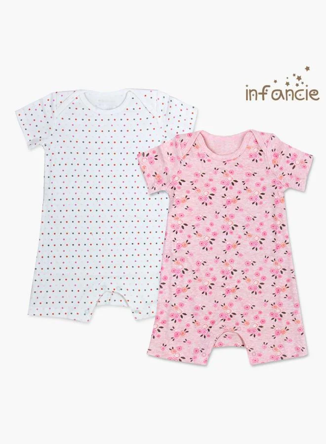 Luna & Lily Pack of 2 - Baby Girls Floral Print Romper