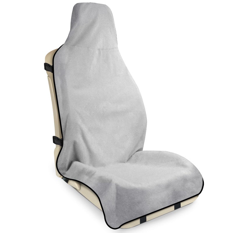 DREAMANIA Waterproof Seat Cover Towel Premium Sweat Carseat Protector Perfect for Universal AntiSlip Car Truck SUV Seat Great for Surfing Yoga Gym Workout Gray - Image 2