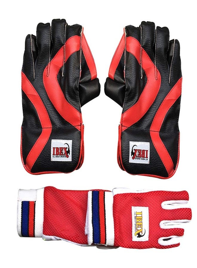 JetFire Ibex College Wicket eeping Gloves and Inner Gloves Combo (Men, Red) - Image 5