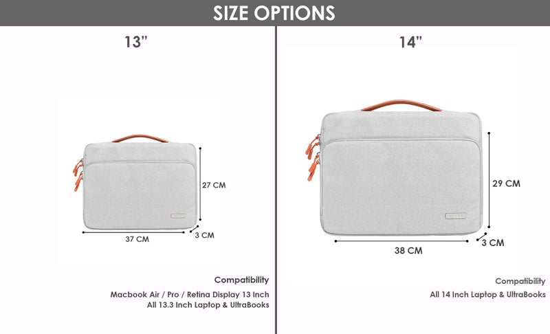 Probus Unisex Adult 360° Protective Canvas Bag Sleeve for 13, 13.3 Inch MacBook Air Pro/Laptop Hand Bag Carry Case -Silver - Image 4