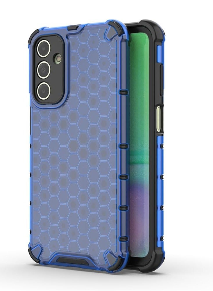 جراب حماية بتصميم خلية النحل، مقاوم للصدمات مع حماية للكاميرا متوافق مع  Samsung Galaxy A15  (ازرق) - Image 1