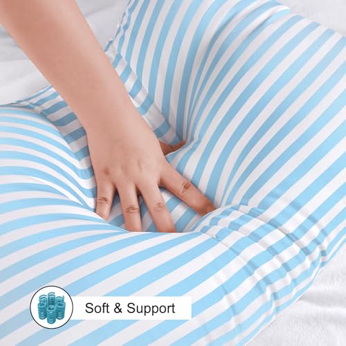 EIUE Bed Pillows for Sleeping 2 Pack Queen Size，Super Soft Down Alternative Microfiber Filled Pillows,Pillows for Side and Back Sleepers,20 x 30 Inches,Blue - Image 4