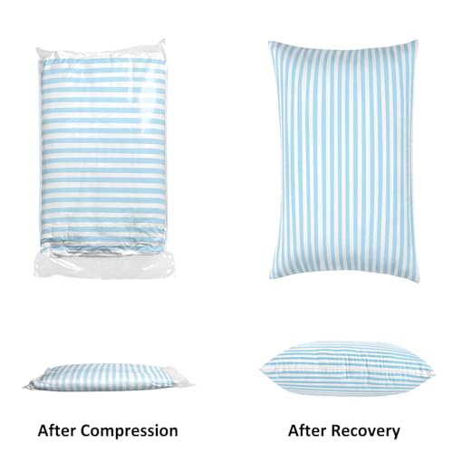 EIUE Bed Pillows for Sleeping 2 Pack Queen Size，Super Soft Down Alternative Microfiber Filled Pillows,Pillows for Side and Back Sleepers,20 x 30 Inches,Blue - Image 5