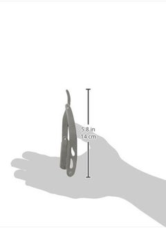 G.B.S Barber Straight Edge Interchangeable Razor Shavette, Long Black Horn Handle and Stainless Arms Safety Lock and Pack of 5 Blades  - Image 5