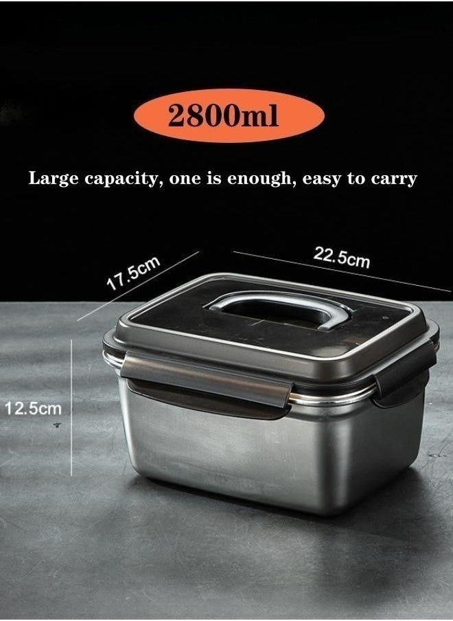 XiuWoo 304 Stainless Steel Crisper With Lid Sealed Lunch Box - 2800ML  - Image 1