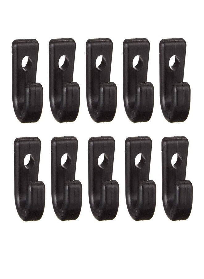 RLECS مجموعة RLECS من 10 خطافات على شكل حرف J لقوارب الكاياك، مصنوعة من النايلون الأسود، خطافات مطاطية على شكل حرف J لضمان السلامة، ملحقات قوارب الكاياك والزورق وألواح التجديف - Image 1