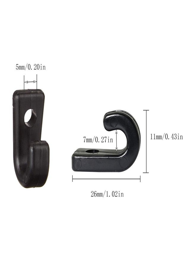 RLECS مجموعة RLECS من 10 خطافات على شكل حرف J لقوارب الكاياك، مصنوعة من النايلون الأسود، خطافات مطاطية على شكل حرف J لضمان السلامة، ملحقات قوارب الكاياك والزورق وألواح التجديف - Image 3