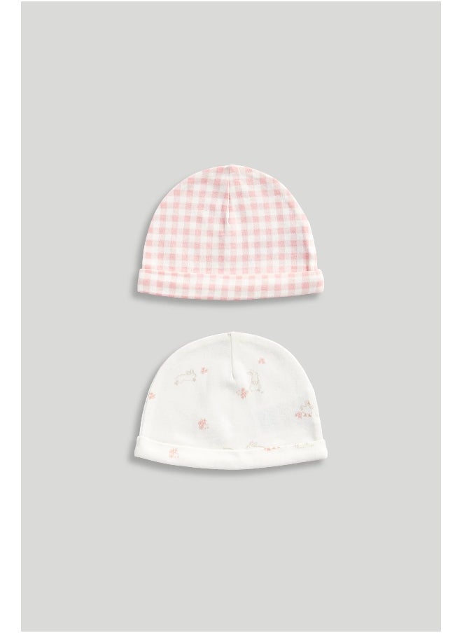 mothercare My First Pink Baby Hats - 2 Pack  - Image 1