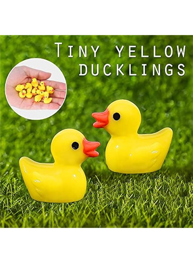 Generic 100Pcs Mini Resin Ducks, Tiny Ducks Figurines Bulk for Miniature Dollhouse Decor Accessories Garden Aquarium Potted DIY Ornament Party Toys  - Image 3