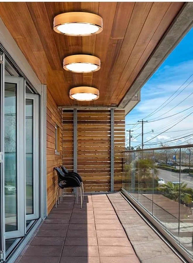 2 حزمة من مصابيح LED ذات السطح الذهبي 10 × 10 سم 9 وات، لون أبيض دافئ (3000 ك)، مصباح لوحة دائري داخلي للممر وفناء غرفة المعيشة والممر والمكاتب والمطعم، ألومنيوم، يشمل السائق - Image 5