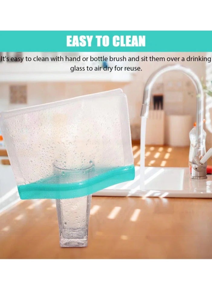 بيرام أكياس تخزين قابلة لإعادة الاستخدام من بيرام عدد 2 حافظة ستاندنغ شبيهة بزيبلوك آمنة لغسالة الصحون مانعة للتسرب خالية من مادة BPA مصنوعة من مادة PEVA آمنة للفريزر مناسبة للغداء والسندويشات آمنة للطعام ومناسبة للرحلات والسفر - Image 5