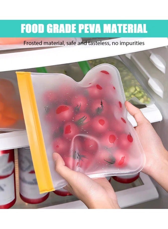 بيرام أكياس تخزين قابلة لإعادة الاستخدام من بيرام عدد 2 حافظة ستاندنغ شبيهة بزيبلوك آمنة لغسالة الصحون مانعة للتسرب خالية من مادة BPA مصنوعة من مادة PEVA آمنة للفريزر مناسبة للغداء والسندويشات آمنة للطعام ومناسبة للرحلات والسفر - Image 4