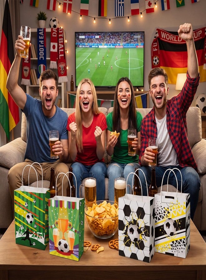 HORLIMER 12 Pack Soccer Goodie Bags, 8.3’’x6.3’’x3.1’’Soccer Snack Bags with Handles and 12 Tissue Paper, Soccer Gift Bags for Football Theme Party, Kids Birthdays - Image 5