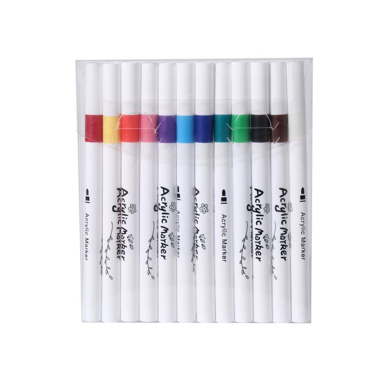 Autonomy 12 color acrylic marker color waterproof quick-drying children hand-painted diy art graffiti suit cross-border marker pen - Image 4