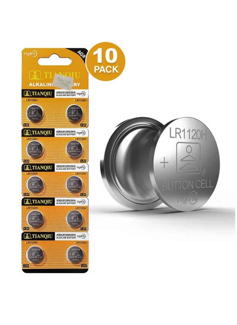 TIANQIU 10-Pieces Tianqiu AG8/ LR1120H/ 391A 1.5V Alkaline Batteries  - Image 1