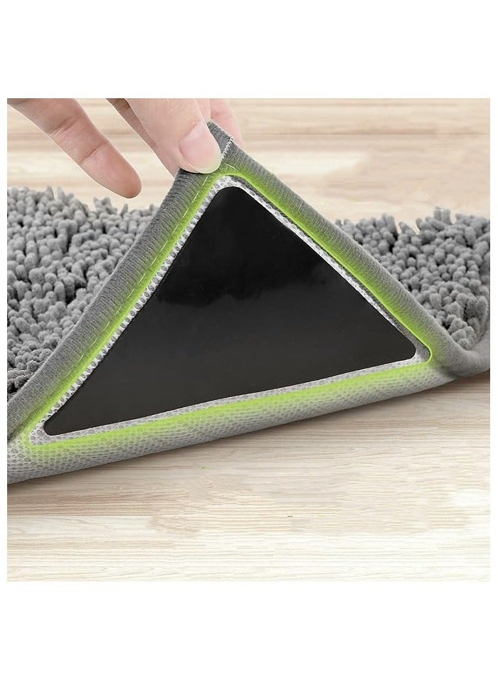 12 Pcs Rug Tape, Non Slip Rug Pads Grippers for Hardwood Floors and Tiles, Reusable Carpet Tape for Area Rugs, Double-Sided Adhesive Rug Stickers Keep Corners Flat - Image 1