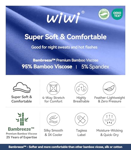 WiWi Mens Pajamas Set Viscose from Bamboo Short Sleeve Sleepwear Knit Nightwear 2 Pieces Loungewear Sets S-XXL, Fog Blue, X-Large - Image 5