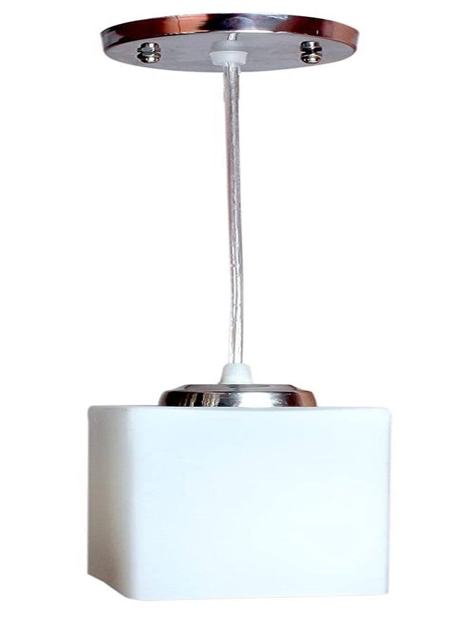 kinis Decorative Hanging Lamp/Pendant Lamp/Ceiling Light to Décor Home/Living Room/Bedroom/Office/Dining/Cafe/Restaurants, Square, Frostat (Pack of 1, with Bulb) - Image 4