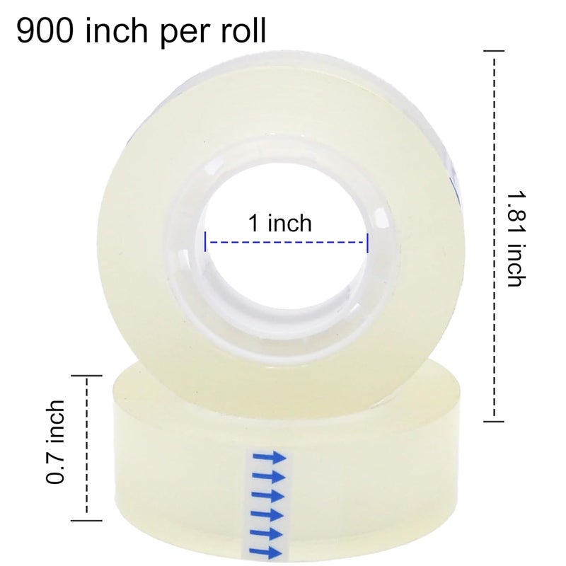 اولكيلا 8 لفات من أشرطة الشفافة القابلة لإعادة التعبئة، شريط شفاف، شريط شفاف لامع متعدد الأغراض للمكتب والمنزل والمدرسة - Image 2