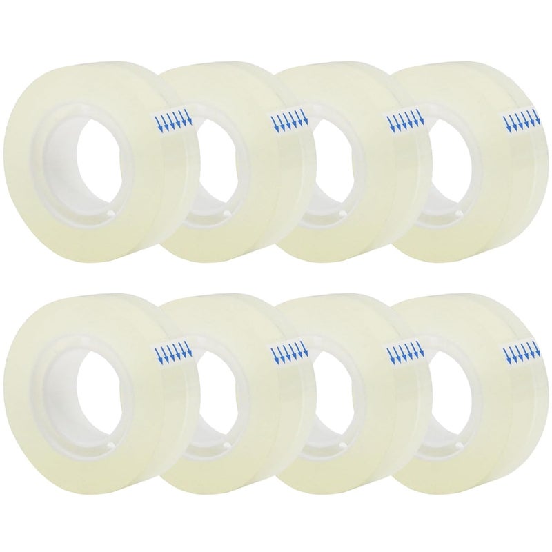 اولكيلا 8 لفات من أشرطة الشفافة القابلة لإعادة التعبئة، شريط شفاف، شريط شفاف لامع متعدد الأغراض للمكتب والمنزل والمدرسة - Image 1