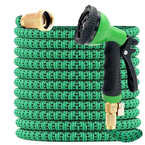J B J&B XpandaHose 75ft Expandable Garden Hose with Holder - Heavy Duty Superior Strength 3750D - 4 -Layer Latex Core - Extra Strong Brass Connectors and 10 Spray Nozzle w/Storage Bag (Green 75) - Image 3