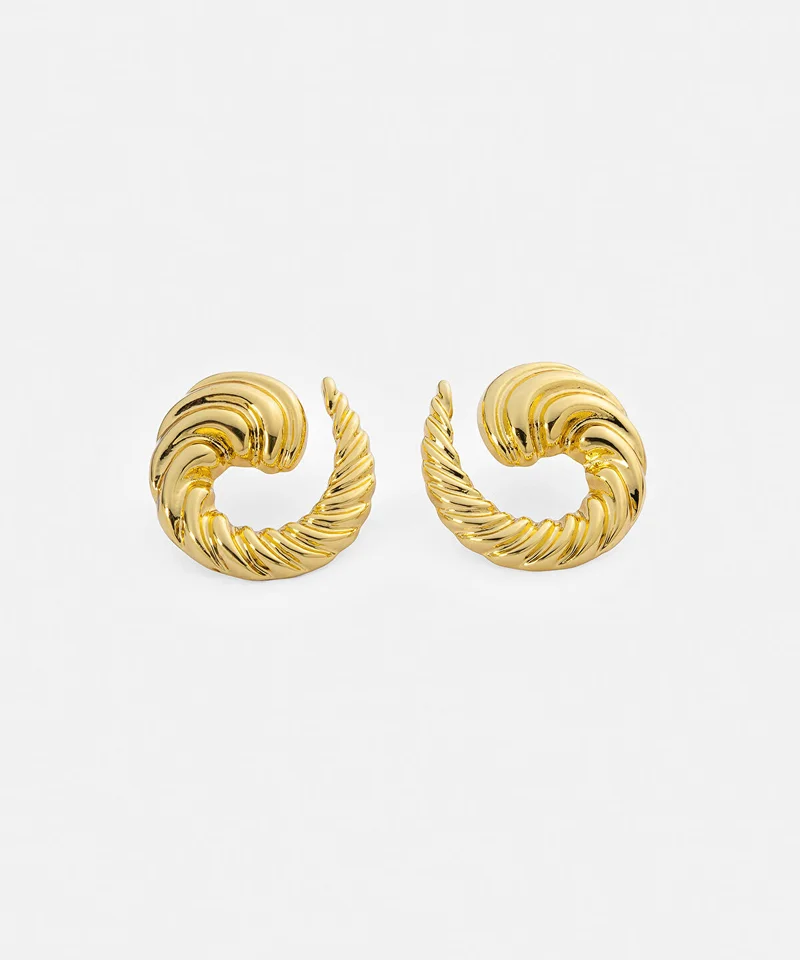 ابيكول Textured Spiral Earrings