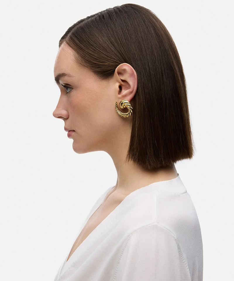 ابيكول Textured Spiral Earrings