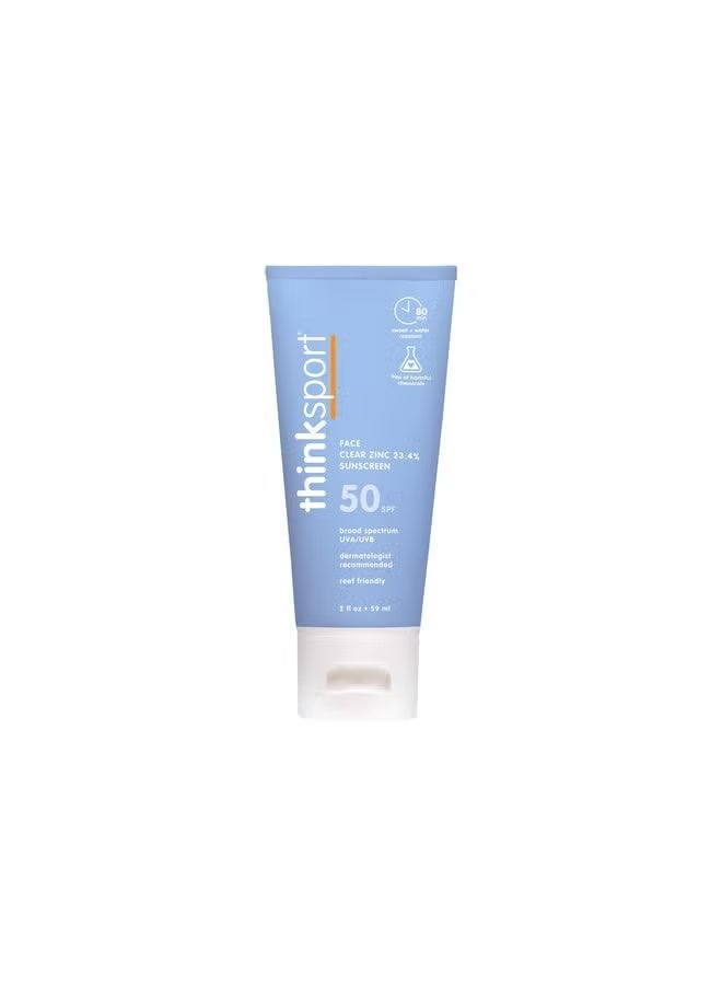 Think Sport® 23.4% Zinc Facial Sunscreen, SPF 50, 2 fl oz (59 ml)