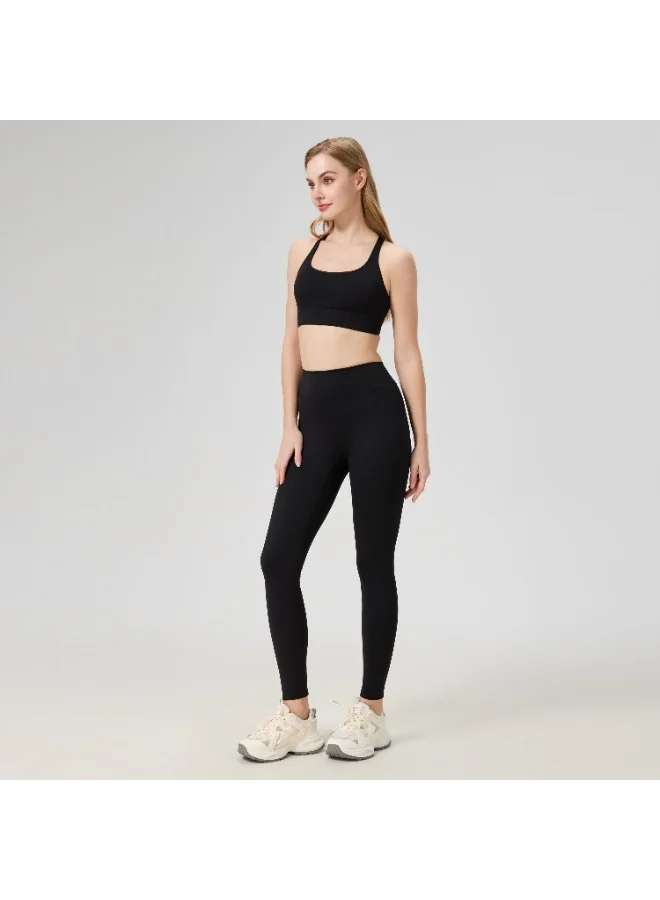 أﻣورﻛس ليقنز رياضي نسائي بخصر عالٍ من AMORXE – ليقنز طويل مطاطي للتحكم بالبطن، غير شفاف، مثالي للجيم والتمارين والجري واللياقة، تصميم نحات للجسم، صغير، أسود