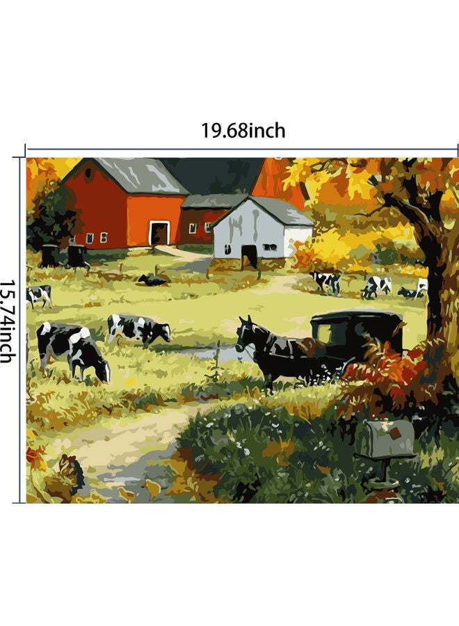 NIBEMINENT Landscape Scenery Pattern DIY Oil Painting On Canvas Paint By Numbers Kit Multicolour 15.74x19.68inch - Image 3